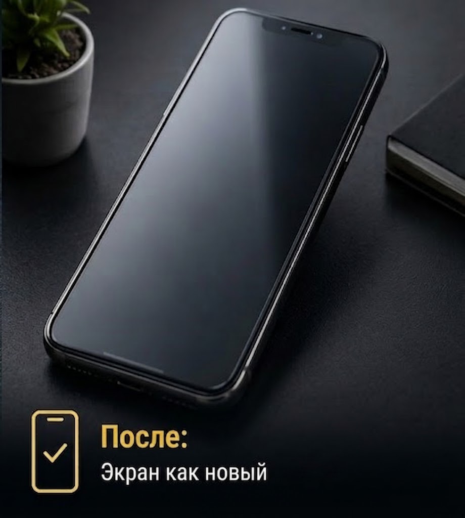 Телефон с рабочим экраном после ремонта